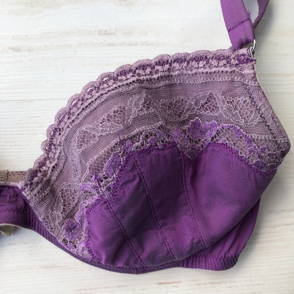 Valery bra in purple silk and cotton 38C - Picture 2 of 8